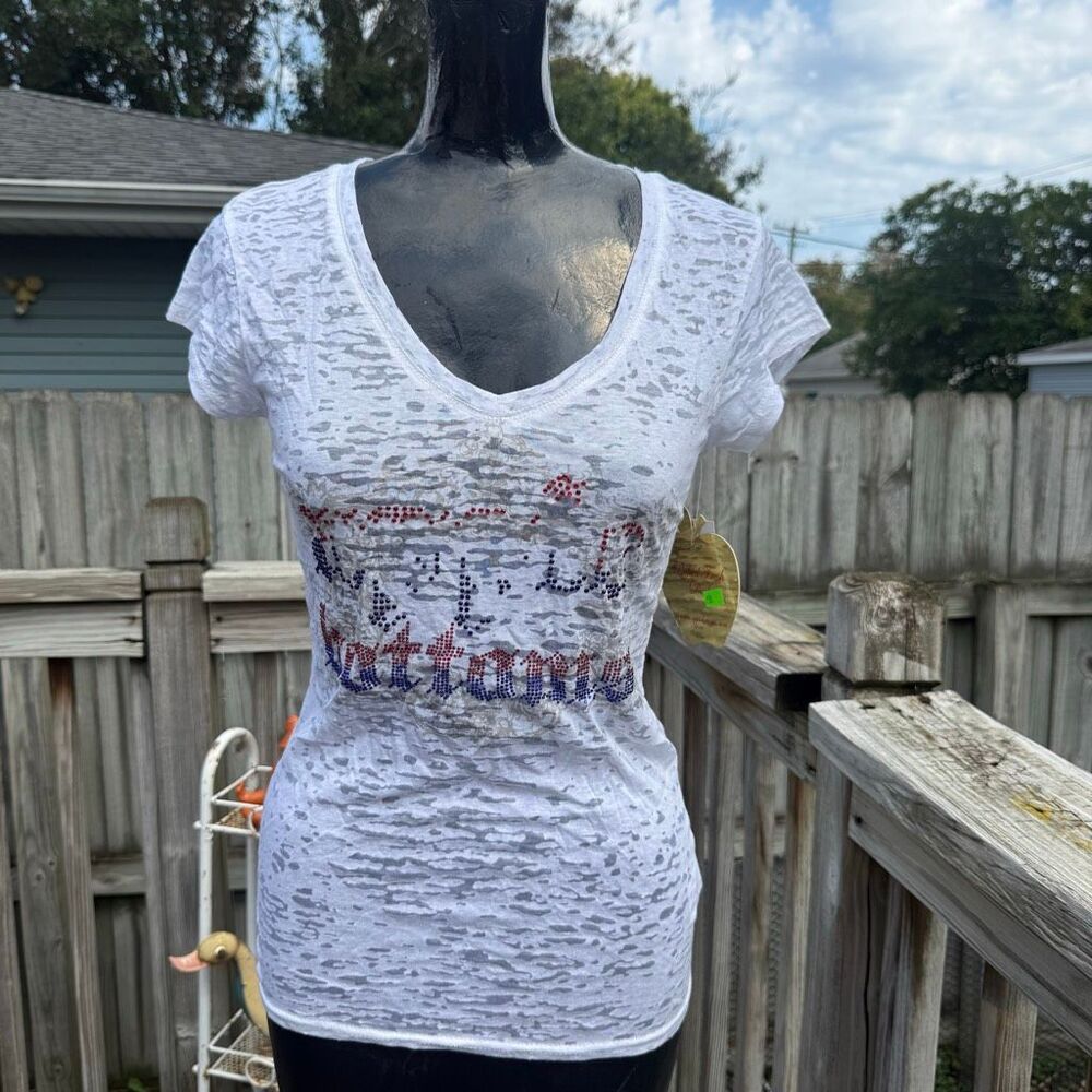 Vintage Apple Bottoms Rhinestone Burnout Tee NWT Size M